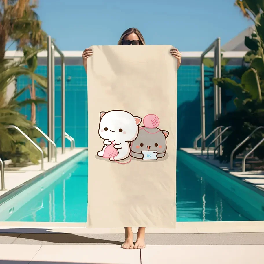 

Peach Mochi Cat Towel Bath For Home Quick Drying Towels Bathroom Accessories Spa Personal Care Sauna Large Beach Gym Set Sports