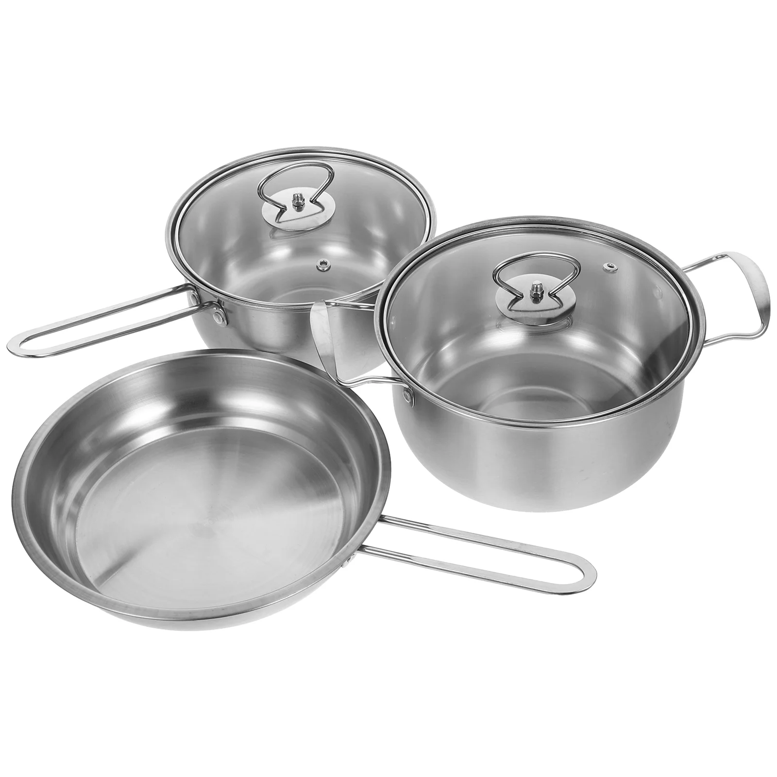 ثلاث قطع بدلة الفولاذ المقاوم للصدأ إناء للحساء صينية غلاية 410 مصفاة مقلاة الطبخ #6