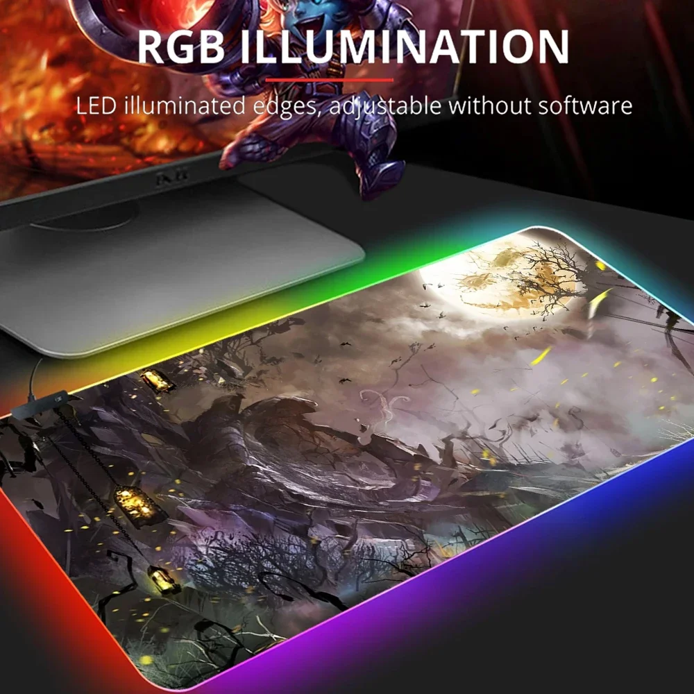 Guild Wars 2 RGB Mouse Pad Gaming Computer Large Mousepad Keyboard Backlit XXL LED Gamer Mause Pad Carpet 900x400 CS GO Desk Mat