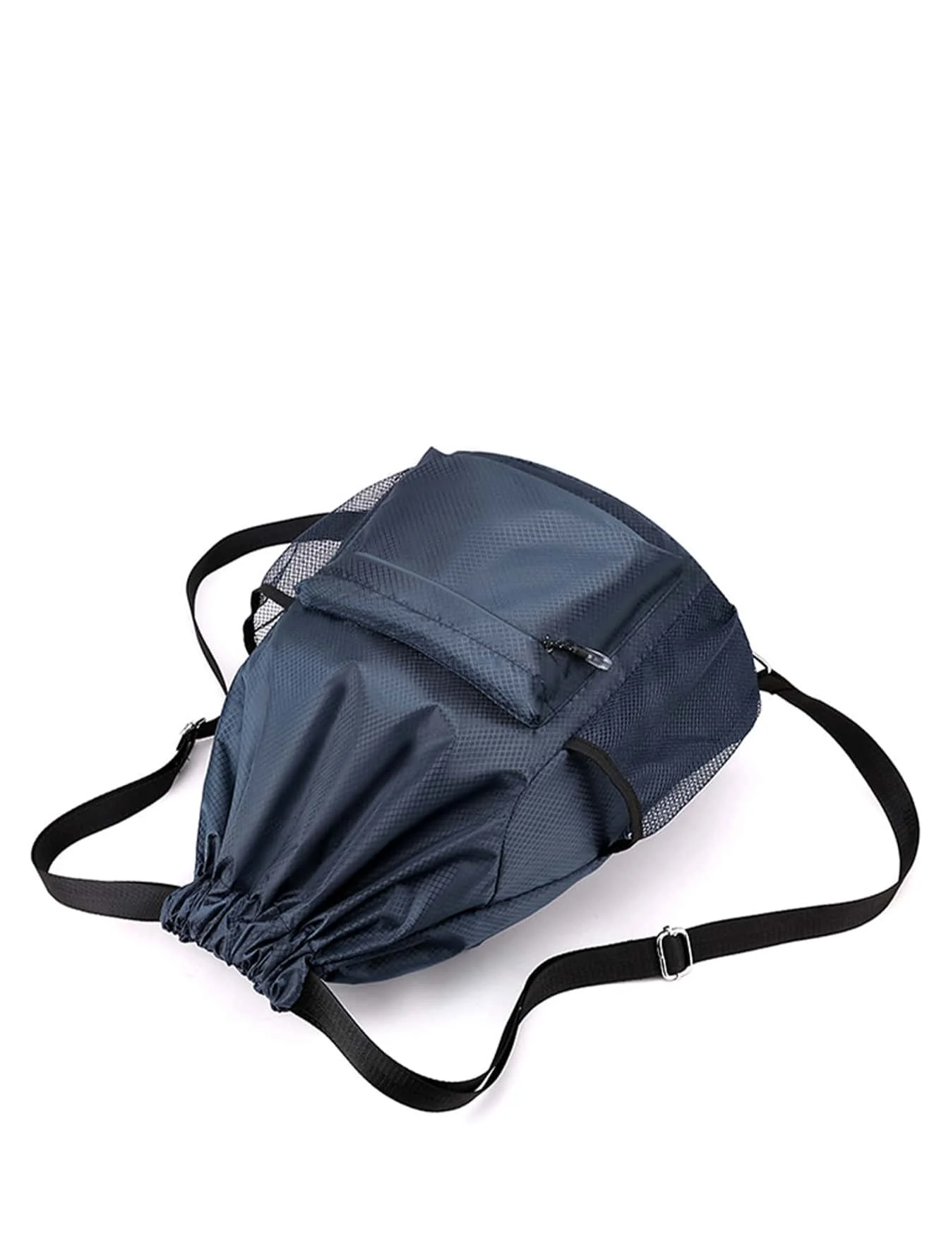 Unisex Navy Blue Large Capacity Waterproof Drawstring Backpack Outdoor Cycling Backpack