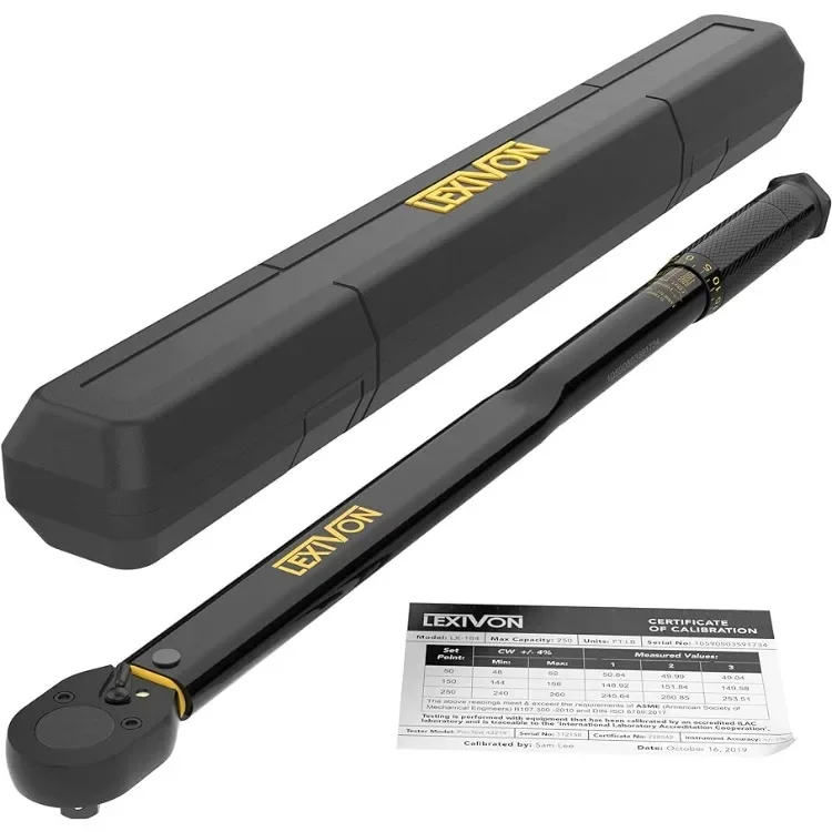 

home.LEXIVON 1/2-Inch Drive Click Torque Wrench 25-250 Ft-Lb/33.9-338.9 Nm (LX-184)