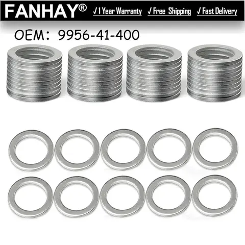 20/50/100 pezzi Nuovo 9956-41-400 995641400   14x20x1.5mm M14 Tappo di scarico olio in alluminio Rondelle di schiacciamento Guarnizioni tappo di scarico olio per Mazda
