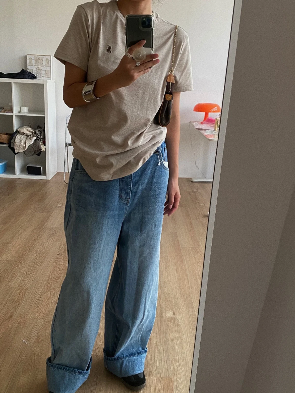 

High Waist Wide Leg Straight Jeans Women's Loose Fit Retro Street Sle Cotton Denim Pants Lined Zipper Closure Summer Faion