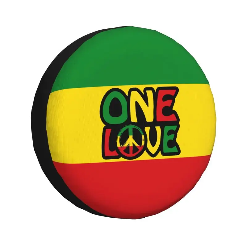 Custom ONE LOVE With Peace Symbol Tire Cover 4WD 4x4 RV Jamaican Reggae Spare Wheel Protector for Honda CRV 14