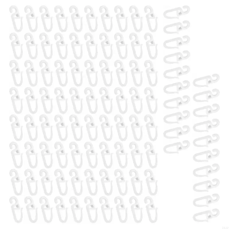 DXAF 100pcs S Curtain Hooks Clip for Track Smooth Operating Drapery Accessories