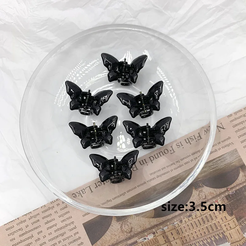 6Pcs Sweet Colorful Leopard Shiny Small Butterfly Hair Claw Clip Hairpin Side Clamp Barrettes Hair Accessory For Women Girl Gift
