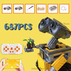 Miniso Disney RC WALL E Pixar Cute Cartoon Robot Wall-E Droid Figures Friends Diy Toys Model Building Block Brick Gift Kid