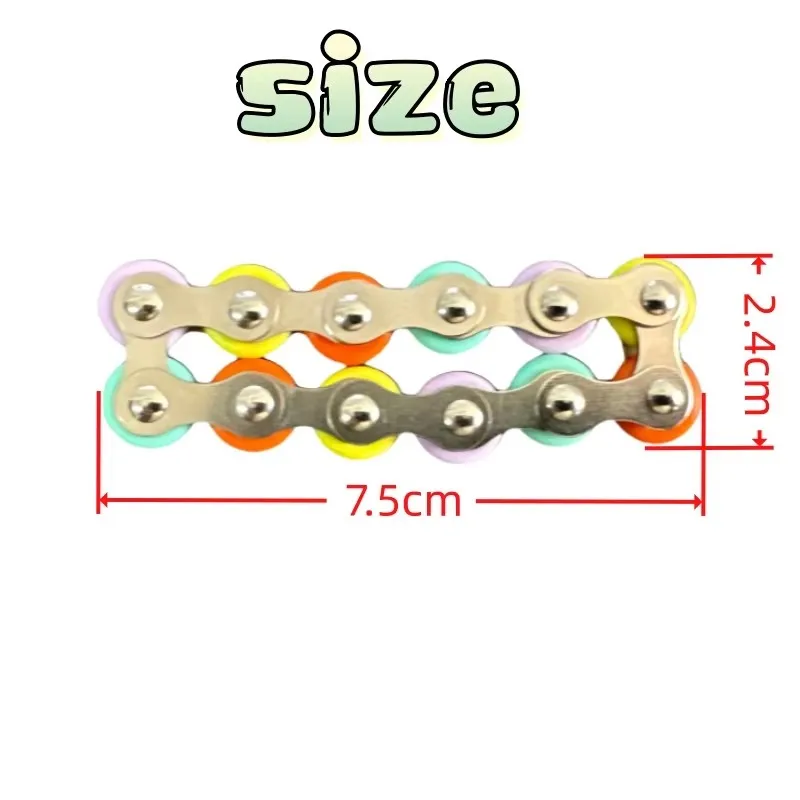 チェーン自転車型指先減圧器 - ローリング感覚フィジェットトイ、自閉症ストレス不安解消フィンガートイ、子供と大人向け