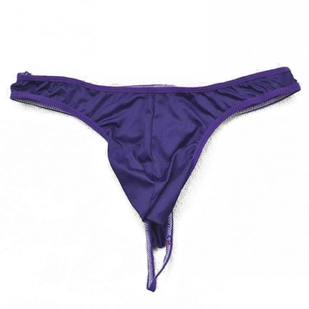 Hot Sale New Quality Men Underpants Thong Mens Panties Polyester Sexy Soft Bikini T-back Underwear Bulge Pouch