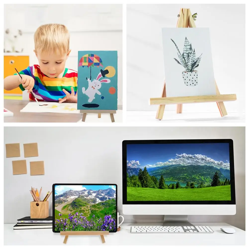 휴대용 목재 아티스트 삼각대 페인팅 이젤, 기울기 조절 접이식 페인트 보드 랙, 페인팅 스케치용, 1 개, 6 개