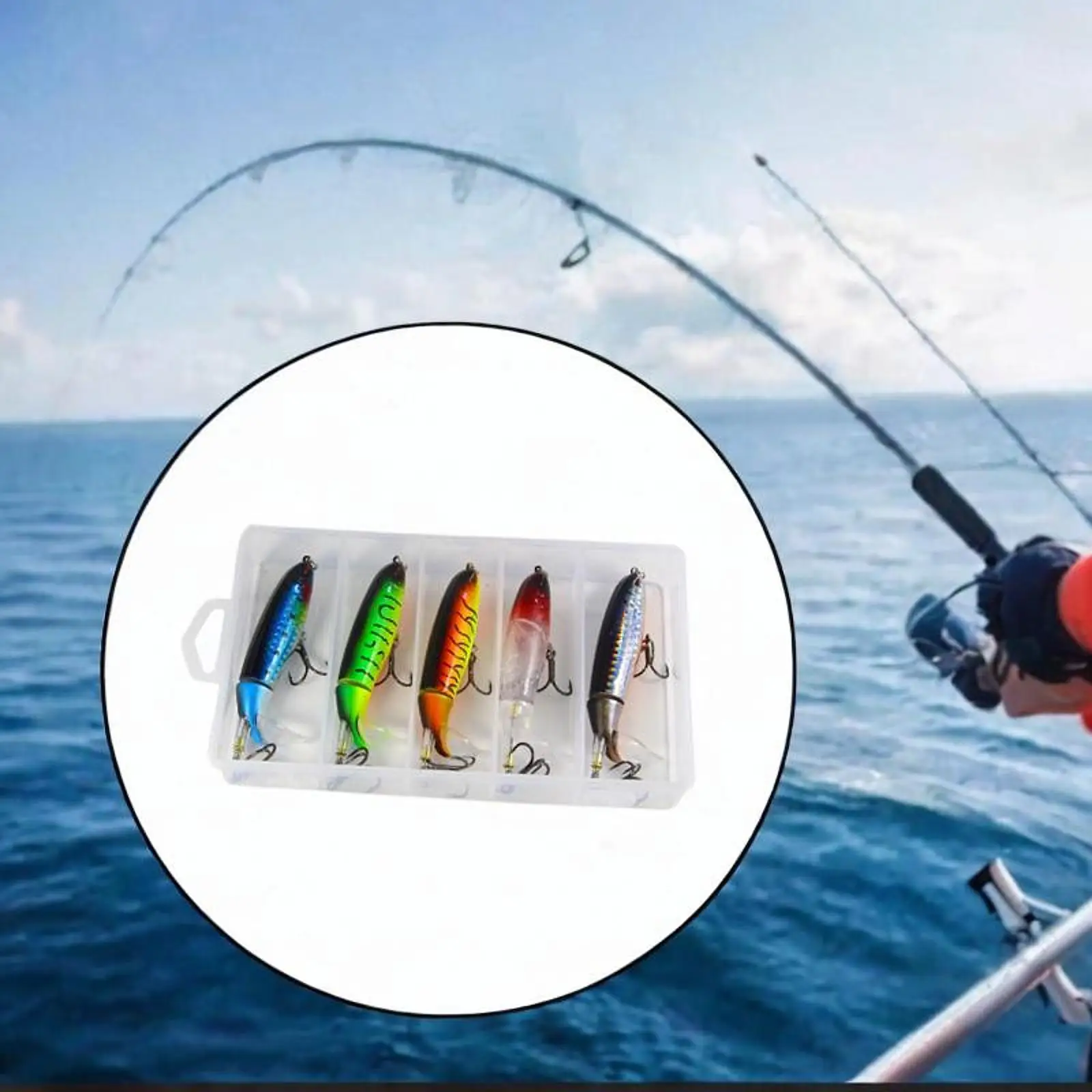 

Набор искусственных рыболовных приманок: металлические твердые воблеры и крэнкбейты для морской рыбалки в коробке для приманок