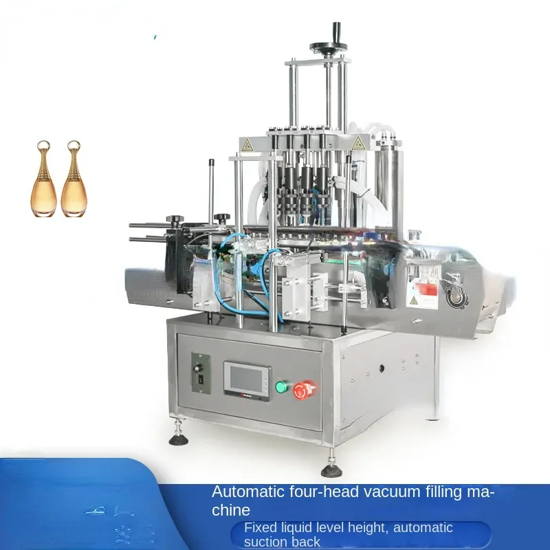 Desktop Automatic Four-Head Perfume Filling Machine Essential Oil Vacuum Negative Pressure Fixed Liquid Level Canned