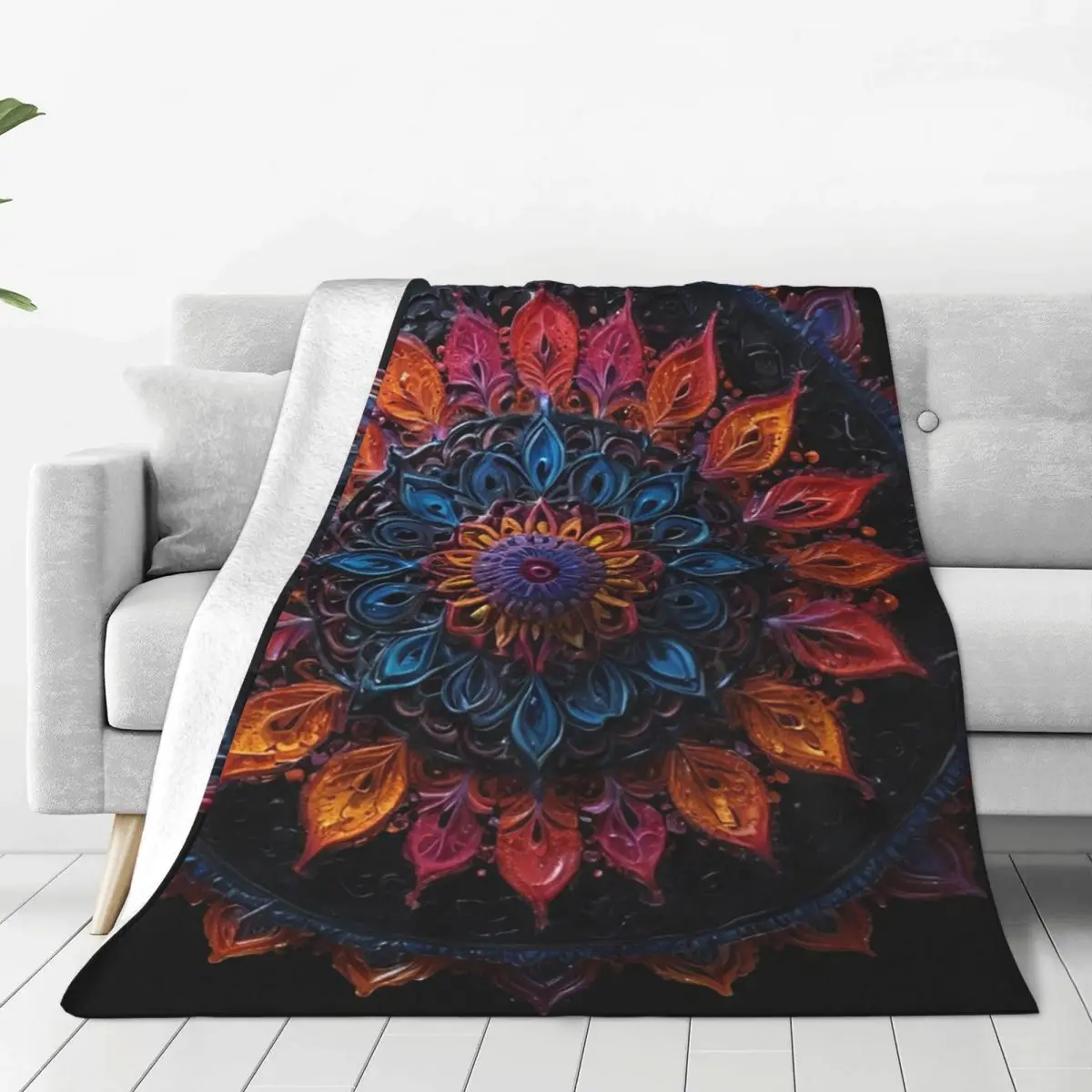 

Mandala Blanket Fleece Warm Sofa Throw Blankets For Couch Bedding Outdoor Throws Bedspread Quilt