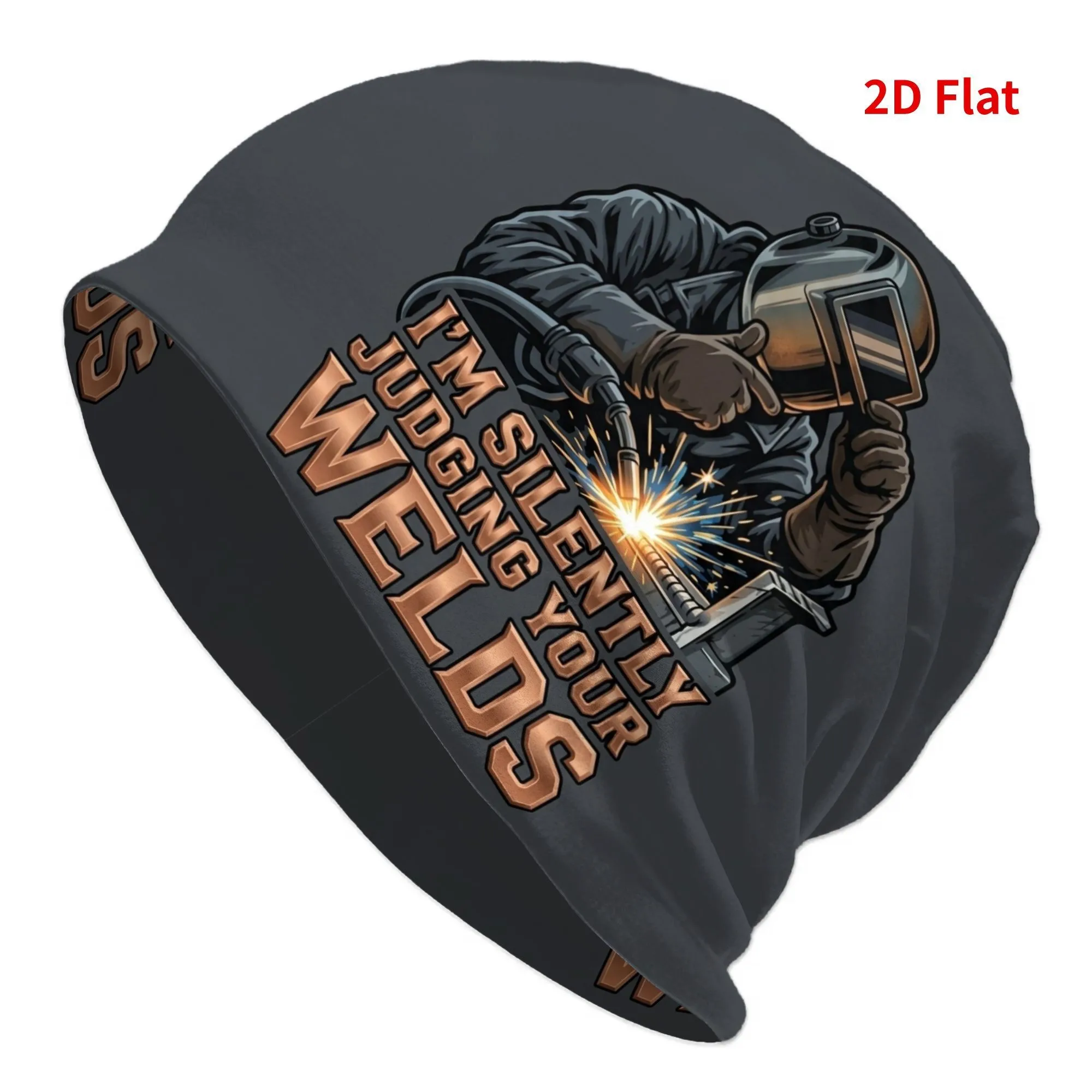 1pc Bonnet Hat Cool Welder Men Women'S Thin Hat Silently Judging Your Welds Art 2D Flat Printing Autumn Spring Warm Cap