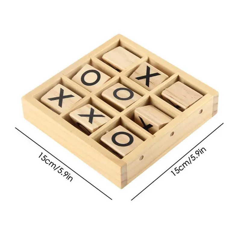 Wooden Tac Toe Games Family Game Wooden Tac Toe Board Party Favors Travel Toys Educational Play for Indoor Outdoor Enjoyment