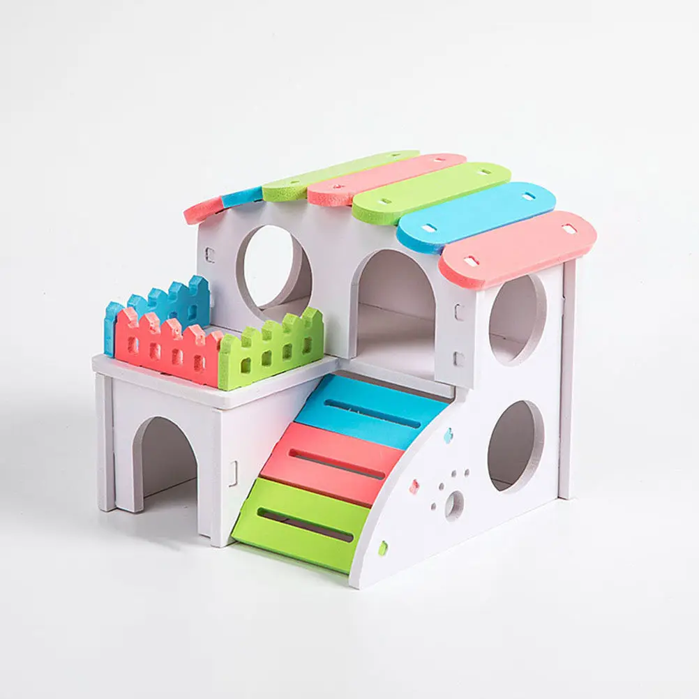 

Natural Wood Hamster Shelter DIY Pet House for Small Animals Mice Gerbils Cozy Hideout Safe Non Toxic Material Home