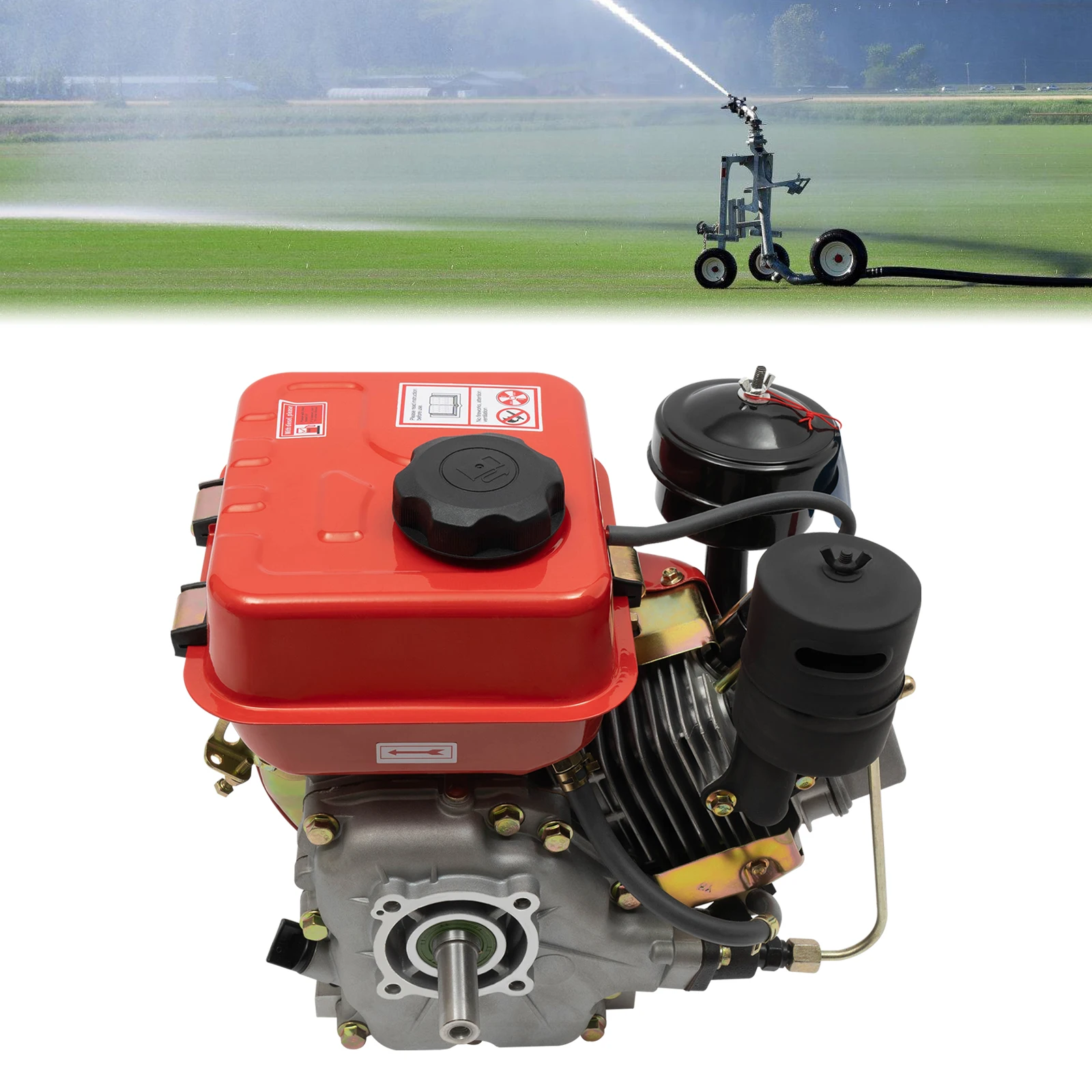 2.2kw 4-Stroke Single-Cylinder Diesel Engine, Recoil Start System Diesel Motor, For Go Cart, Chipper, Log Splitter, Lawn Mower