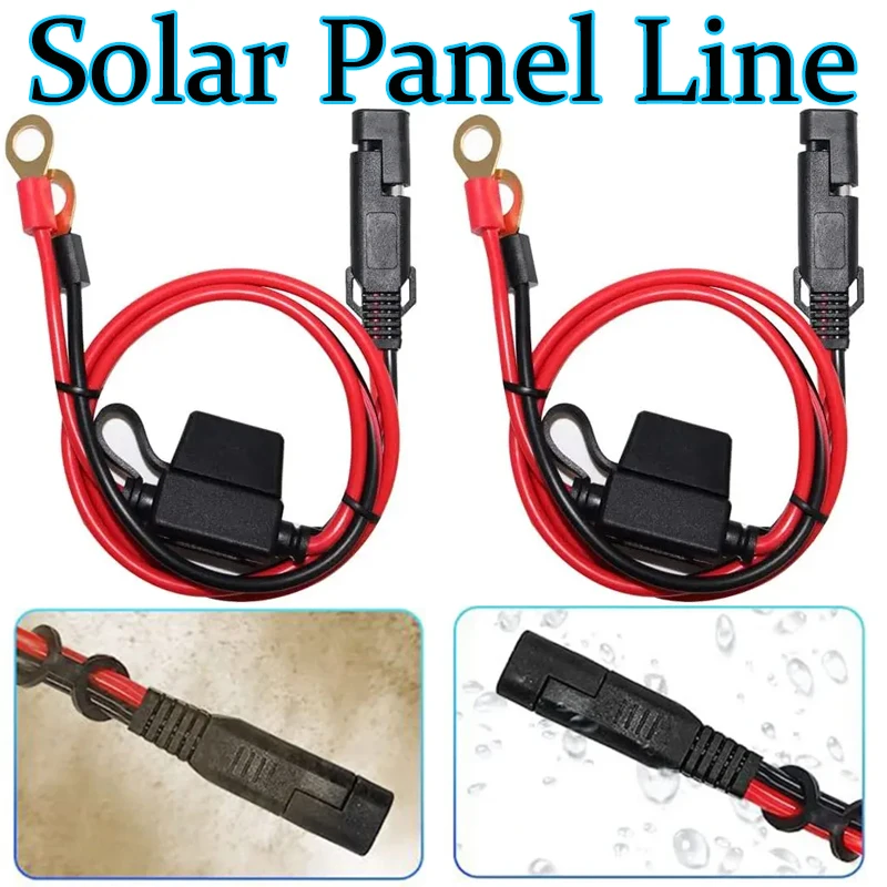 

12-24V 16AWG Solar Panel Cable 0.6m SAE Fuse Box with O-Ring Terminal Cable Quick Release SAE Cable Motorcycle Accessories