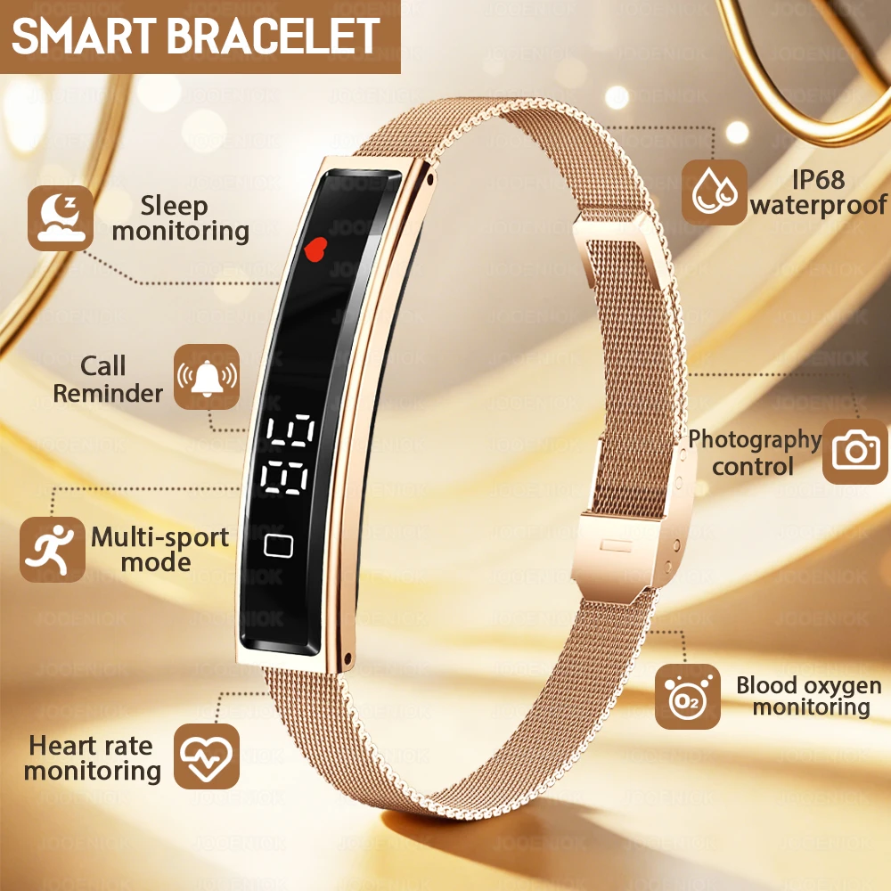 

2026 Новые спортивные умные часы для женщин и мужчин IP68 Водонепроницаемый фитнес-трекер Браслет для здоровья сердечного ритма Стильный женский умный браслет