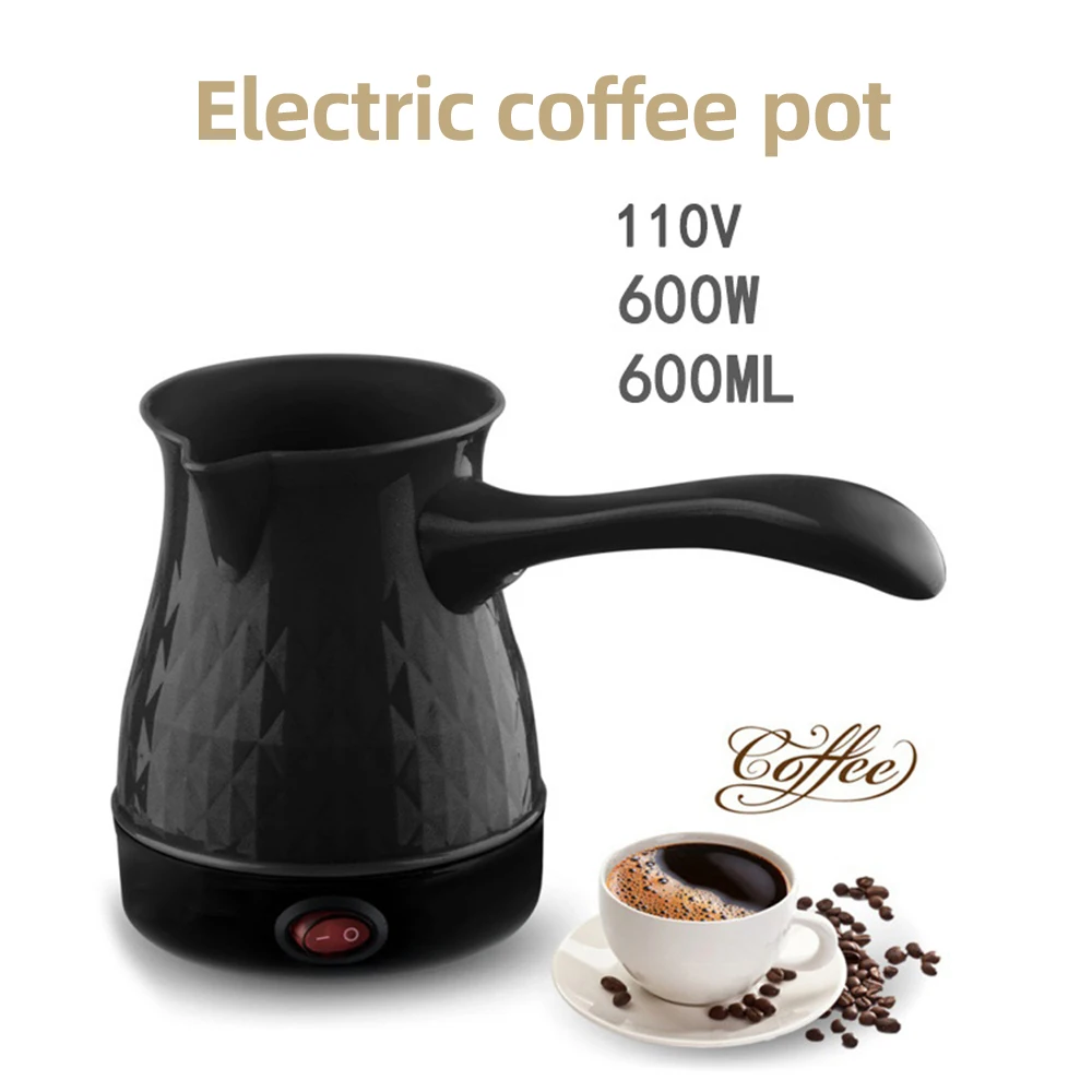 600W Turkish Coffee Pot Greek Arabic Coffee Maker 110V US PLUG 600ml Electric Tea Coffee Maker Kettle with Anti Scald Handle