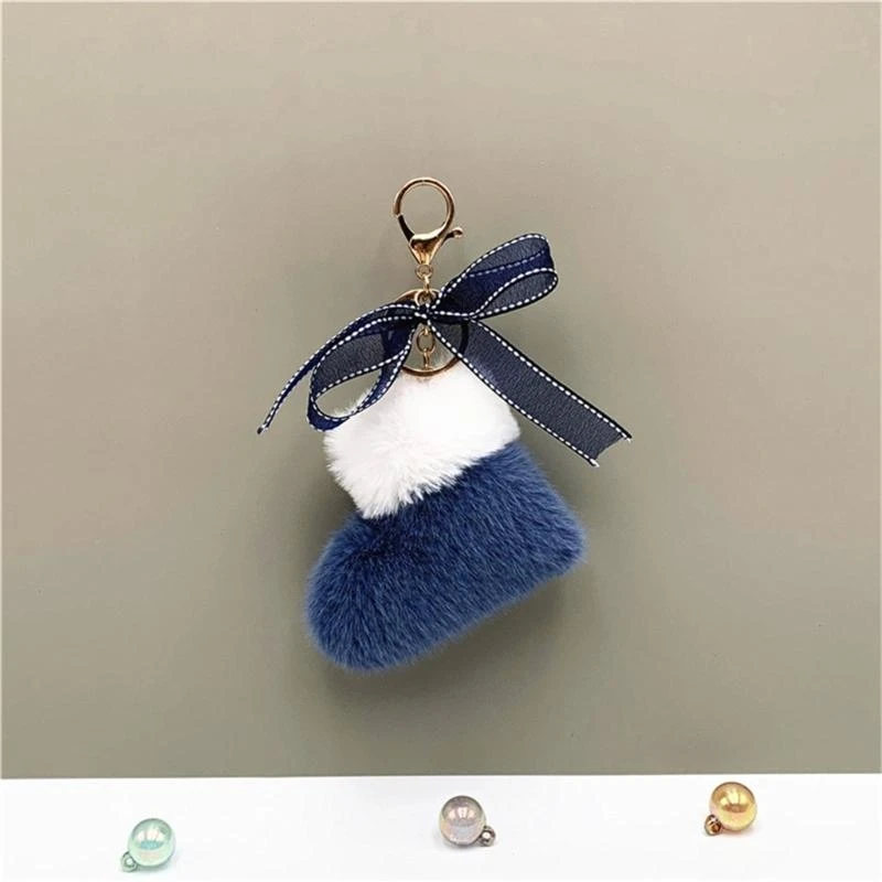 090B Plush Boot Keychain Soft Fur Small Boot Decorations Charm Accessories