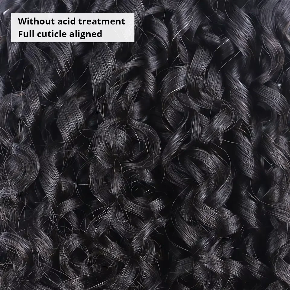Extensions de cheveux humains bouclés crépus 15A Pixie Curls, lots de 3/4, cheveux vierges bruts bou