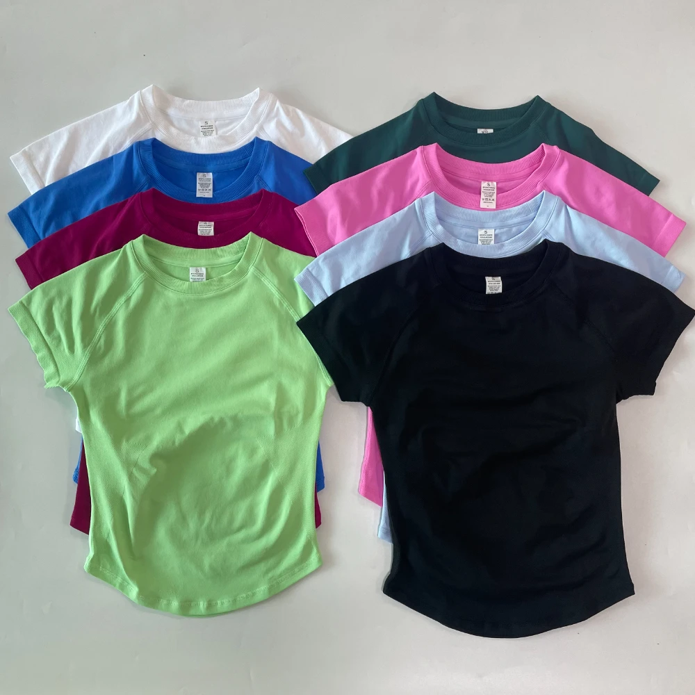 Longline manga curta topo para mulheres ginásio colheita superior leve yoga camisa superior elástico roupas de treino correndo camisas esportivas