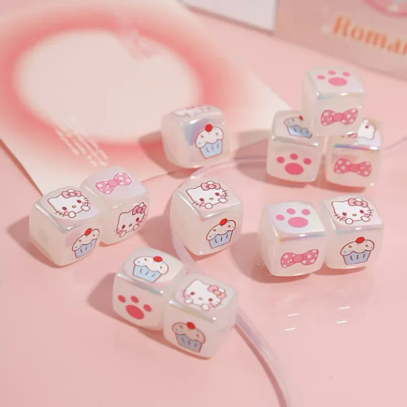 Sanrio anime Cartoon Printing Box Cute Hello Kitty Melody Cinnamon roll beaded diy handmade headband bracelet material accesso