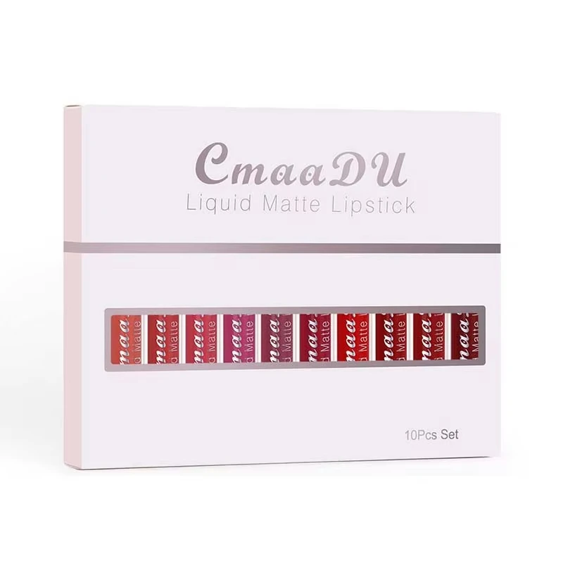 10pcs/Set High Pigment Liquid Matte Lipstick Collection 10 Colors Waterproof Long-Lasting Lip Makeup Glossy Lip Gloss Set - view 5