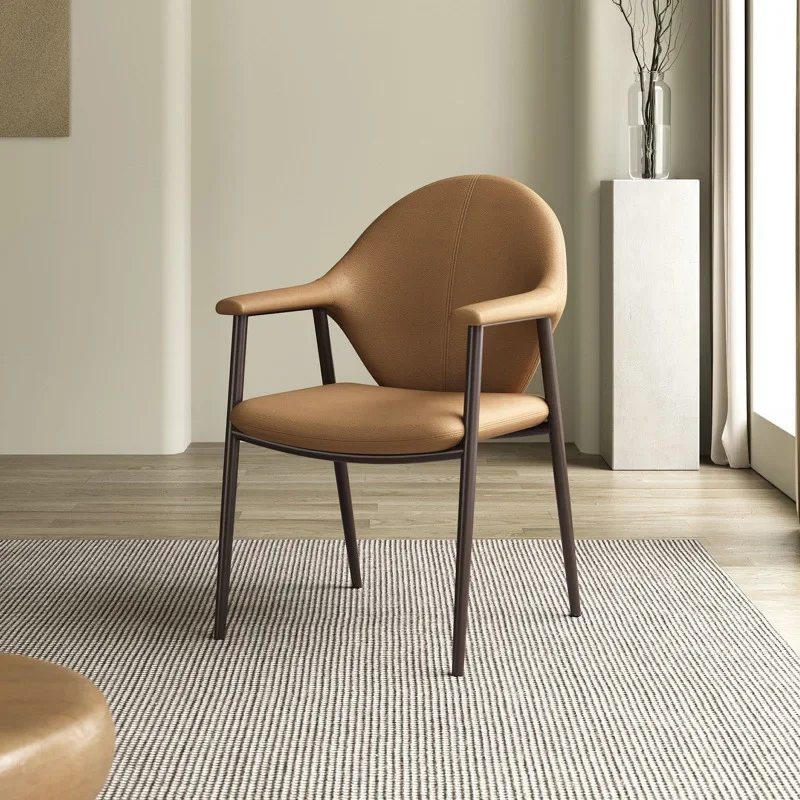 Dining Chair Italian Minimalist Home Modern Simple Restaurant Soft Bag Backrest Chair Premium Designer Armchair