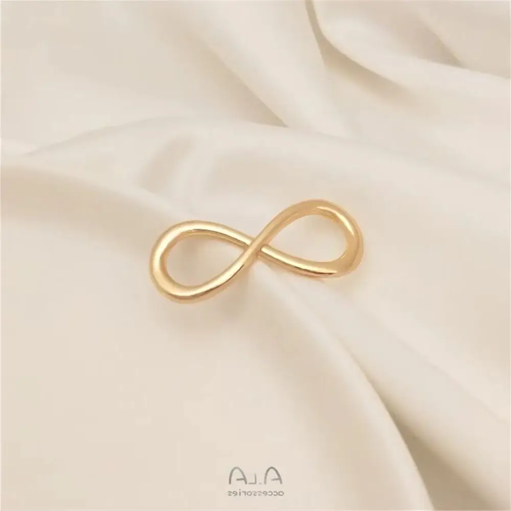 

14K Gold Plated Eternal infinite love 8 button link ring leather rope link accessories DIY accessories