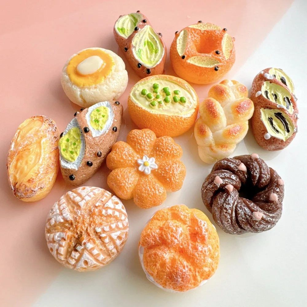 24PCS Simulation Alkali Water Bread Push Pin Cute Cartoon Felt Board Push Pin Plastic Soft Wood Board Push Pin Wall Decoration