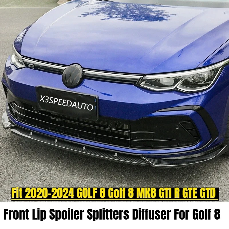 

For VW Golf 8 MK8 Life GTI GTD GTE R-Line 2021 2022 2023 Front Bumper Lip Cover Chin Body Kit Tuning Splitter--NOT FIT PRO MODEL