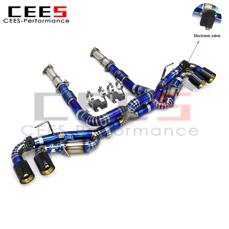 cees Full Exhaust System For Chevrolet CORVETTE C8 2019-2023 3inch Pipe Straight Downpipe Valvetronic Muffler Catback Race Sport