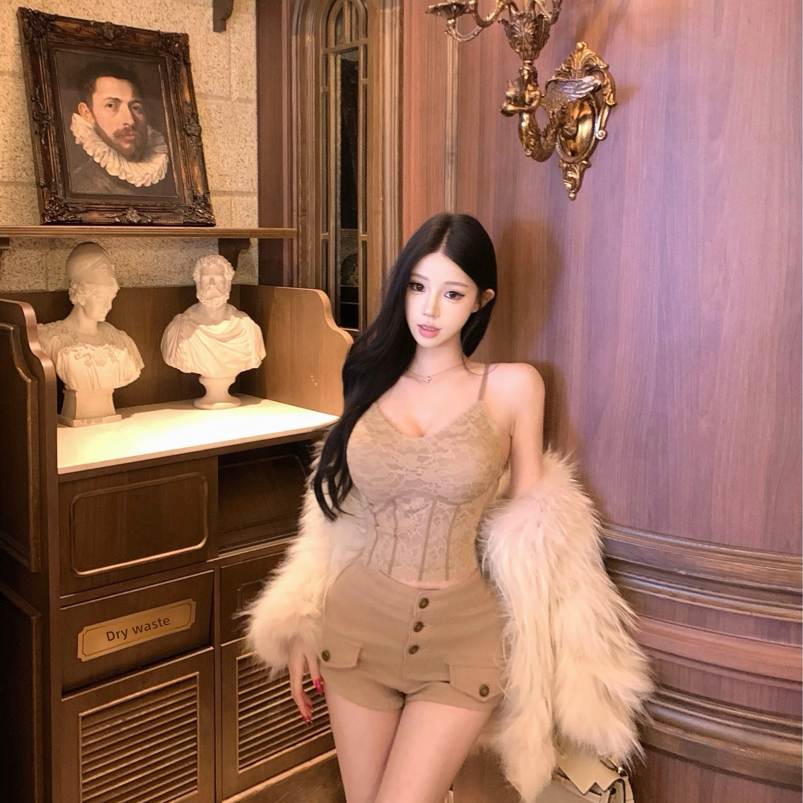 Winter Thiened Fce Gefütterte Spitze Unterwäsche ort Hosen Set Damen Faionable Vielseitiges Design Hip Enhancing Bot