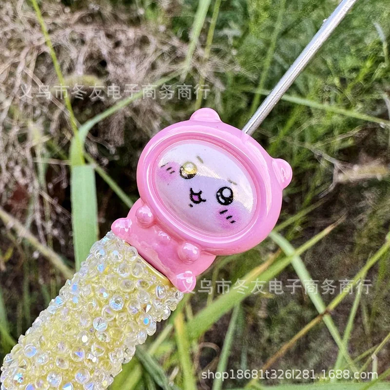 30mm cartoon Jigicaawa three-dimensional resin through-hole bead mobile phone chain keychain pen DIY handmade materials - view 2