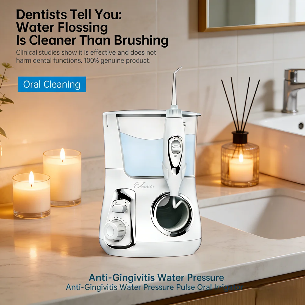 

Электрический ирригатор для домашнего ухода за полостью рта, 10 режимов, 5 сменных насадок, 800 мл