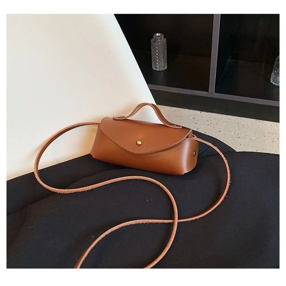 

Мини-сумка через плечо из искусственной кожи в стиле ретро, маленькая однотонная детская сумка на плечо, горизонтальная сумка для губной помады