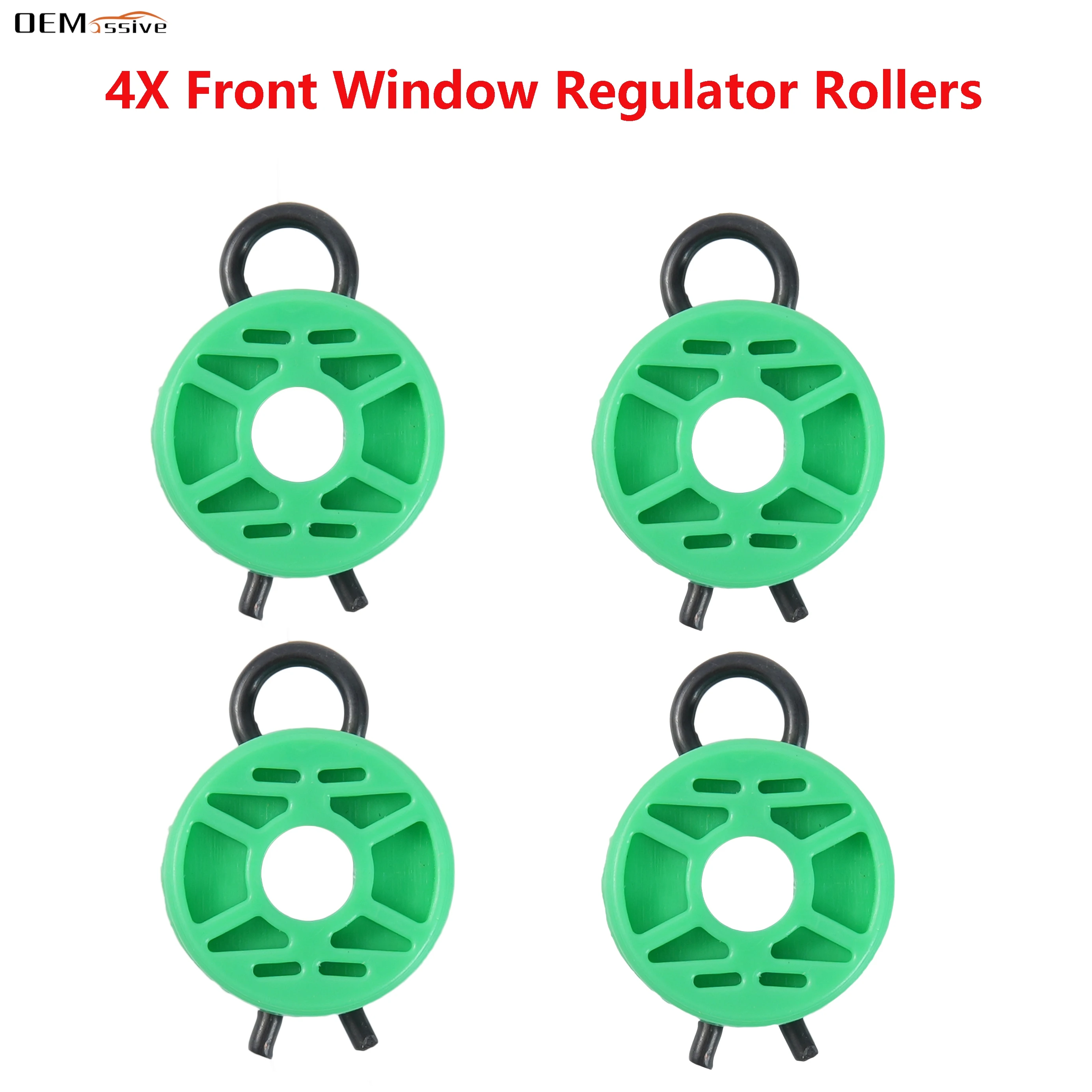 4Pcs Front Green Power Window Regulator Guide Roller Clip For Volvo 850 1993 - 1997 S70 V70 1998 - 2000 Automotive Goods 4493433