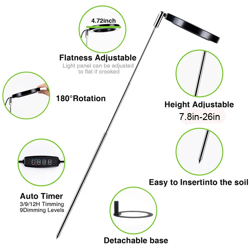 LED Wachsen Licht Auto Timing Dimmbare Gesamte Spektrum Pflanze Wachsen Lampe für Indoor Pflanzen Höhe Verstellbare Anlage Wachstum Licht