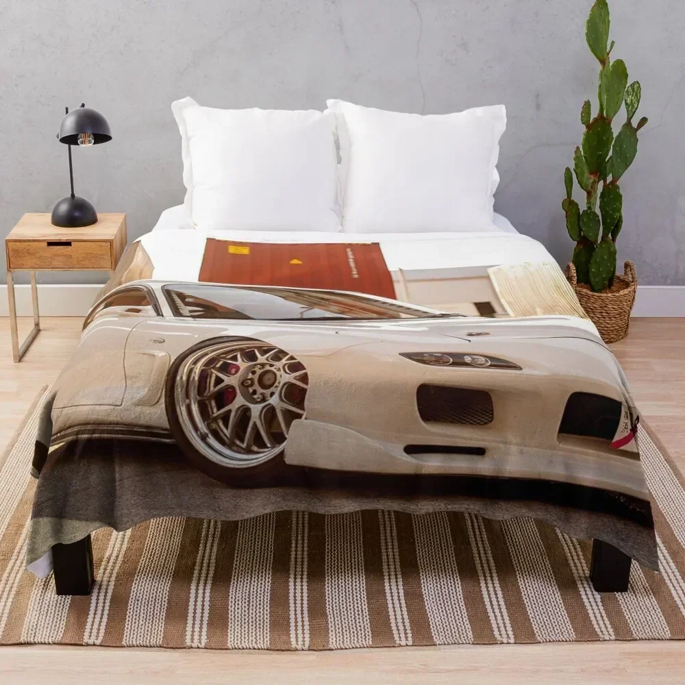 

White Rx7 FD Throw Blanket Year Round Soft Comfortable Blanket for Home