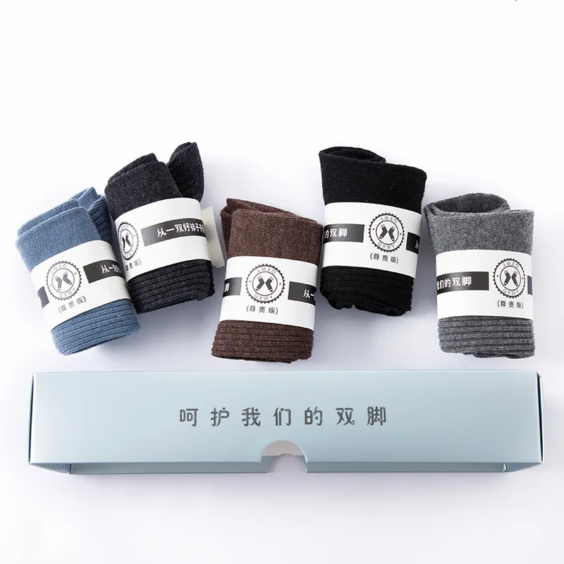 

Женские шерстяные короткие носки-трубочки, осенние и зимние цельные литые носки с защитой от запаха, мужские и женские теплые носки, 5 пар.