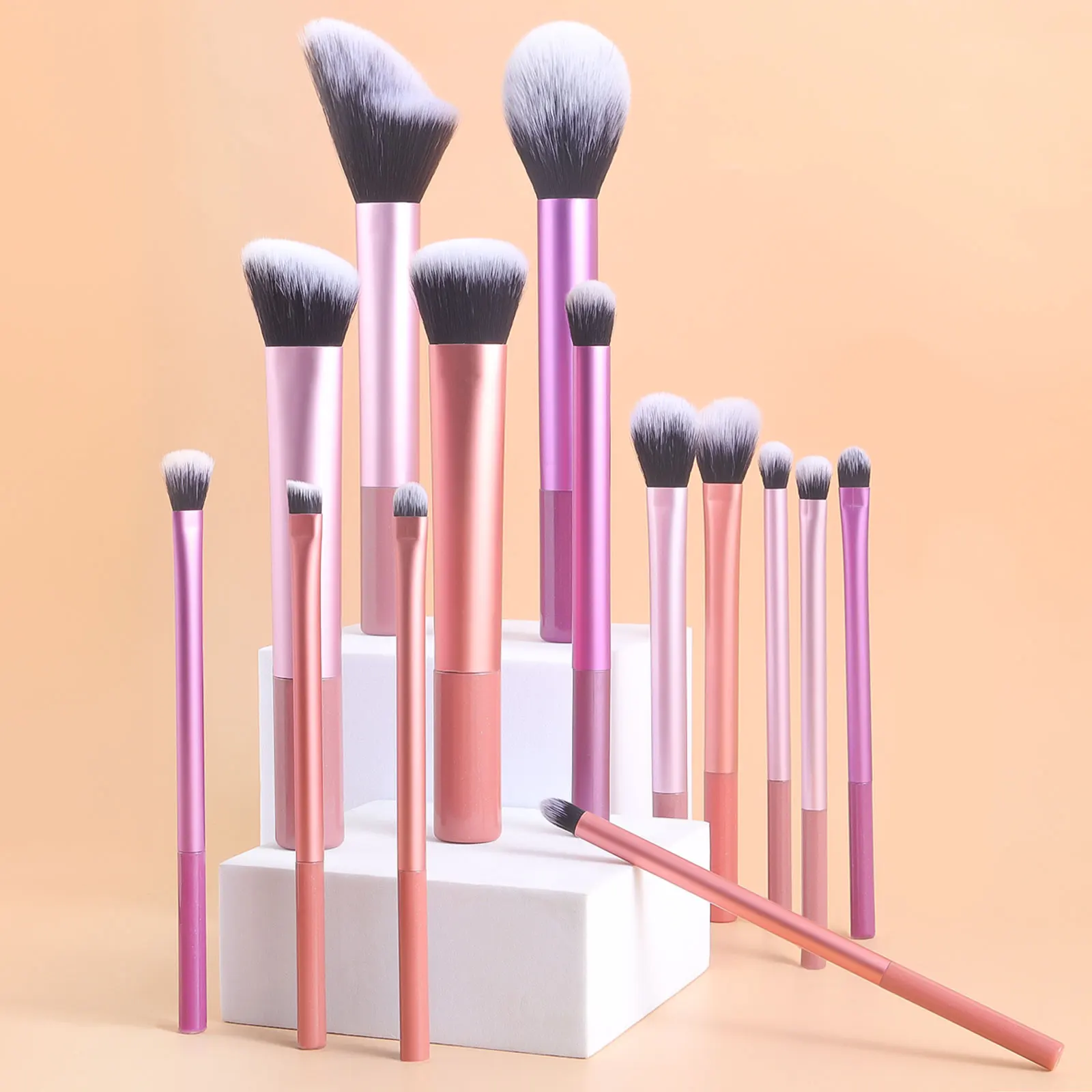 14 classic long-tube multi-functional makeup brushes-powder, blusher, eyeshadow brush and other beauty tools