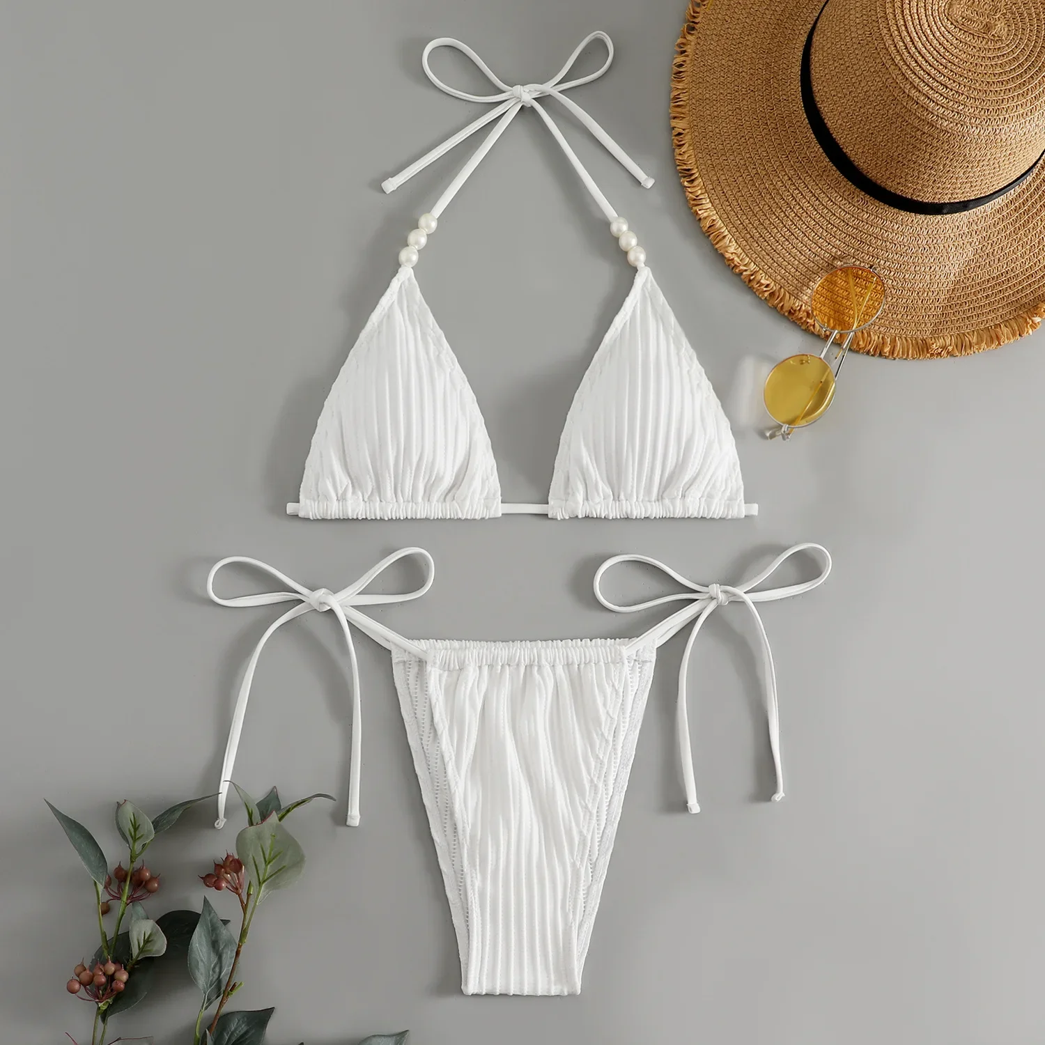 

Sexy White Micro Bikini Women Swimsuit Swimwear Triangle Biquini Thong Bikinis Set White Swimming Female Bathing Suits Beachwear