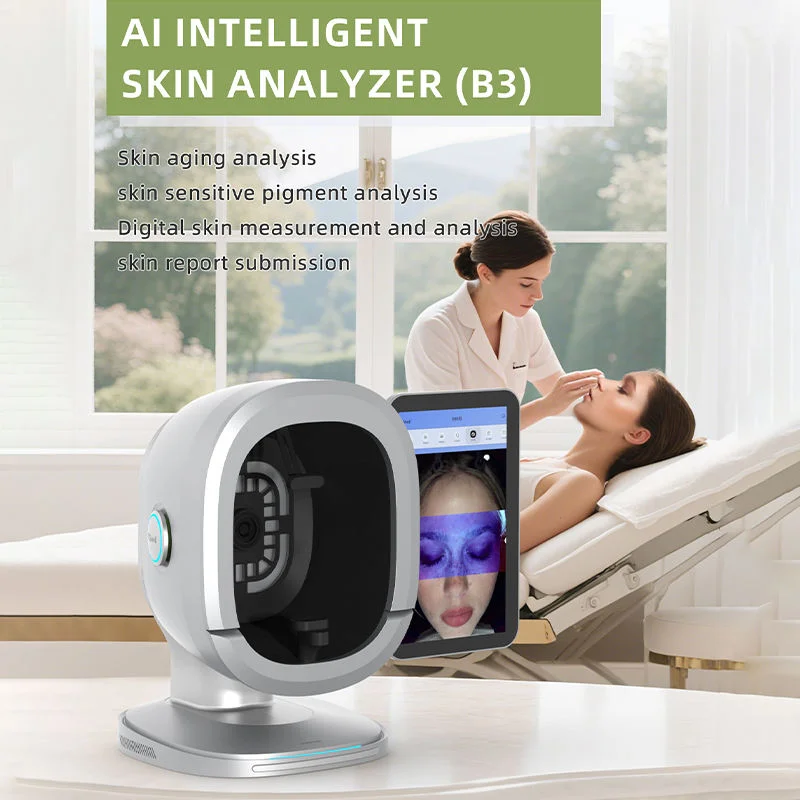 Máquina profissional de análise de pele AI com dispositivo de análise facial de relatório inteligente de câmera HD