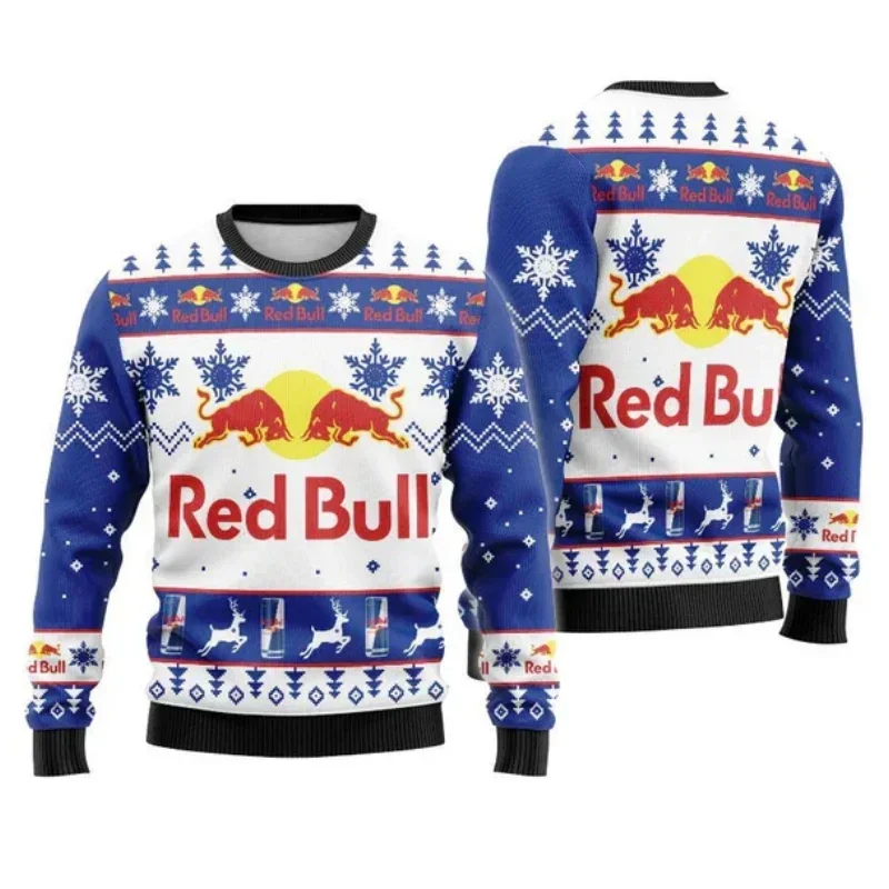 2025 秋冬 レッドブルレーシング クリスマス アグリーセーター、秋冬ギフト、カップルのカジュアルファッション クリスマス服