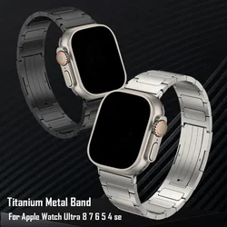 Pure Titanium Metal Strap for Apple Watch Band 49mm 45mm 44mm 42 41 40mm Luxry Men Link Bracelet for Iwatch Ultra 8 7 6 5 4 Se 3