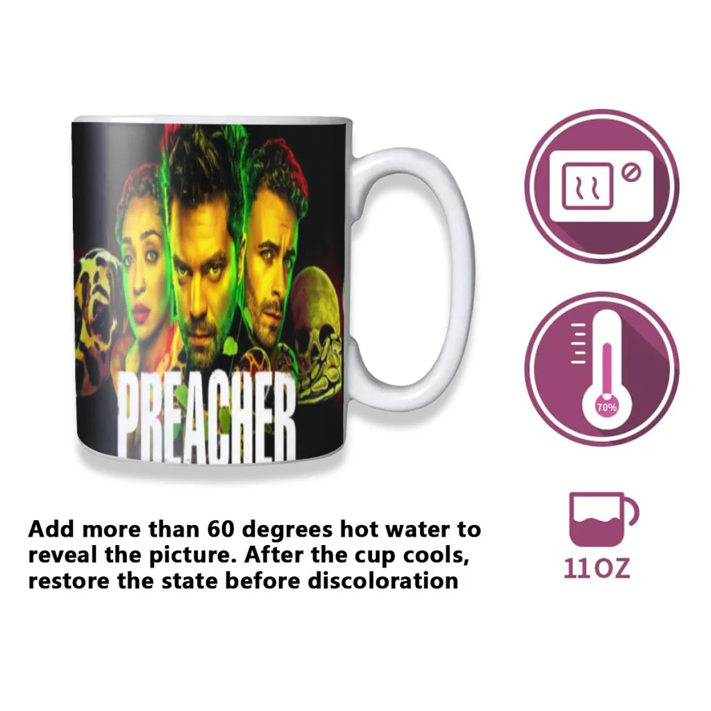 Preacher Movie Suspense Color Changing Mug Thermal Sensation Temperature Ceramic Coffee Cup Festival Gifts Free shipping