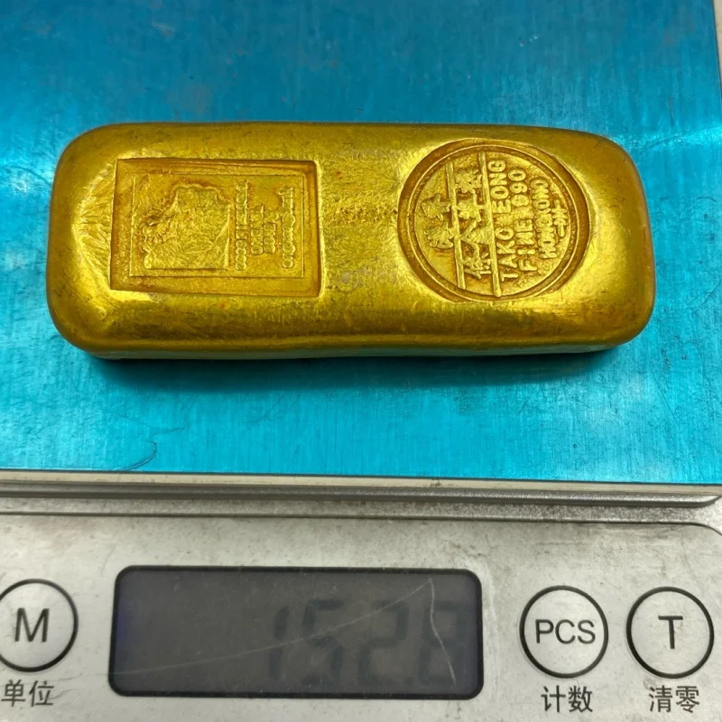 Antique Crafts Brass Material Hong Kong Lion Gold Bar Non-Gold Film and Television Props Collection