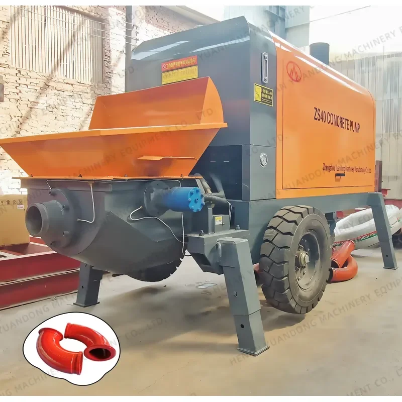 [2026] Construction Machine Mini Concrete Pump Cement Boom Pump Trailer Type Engine Machine for Sale